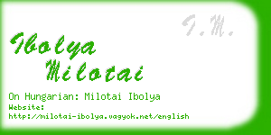 ibolya milotai business card